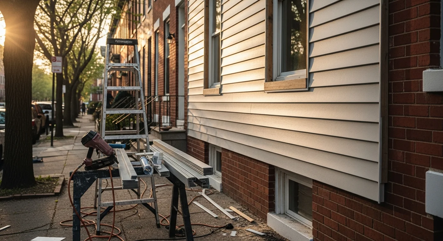 New siding installed on residential home exterior